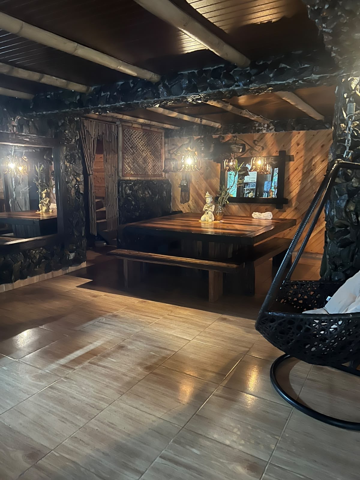 The dining room at night