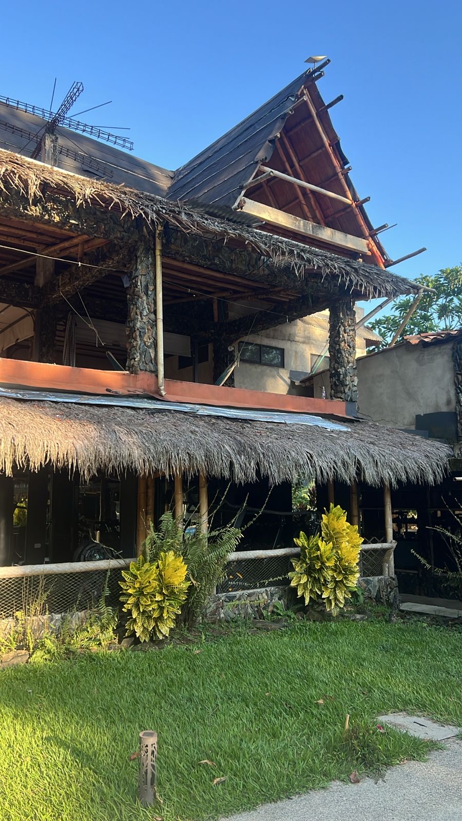 The main house — gym under the thatch